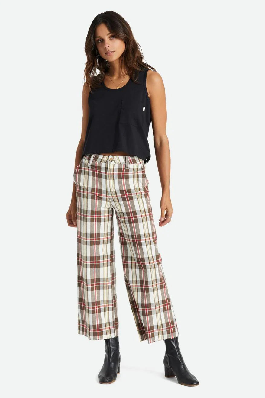 Tapered Leg Women's Wool Blend Trousers for WinterBrixton victory wide leg pant - off white/dark earth Tapered Leg Women's Wool Blend Trousers for WinterBrixton victory wide leg pant - off white/dark earth