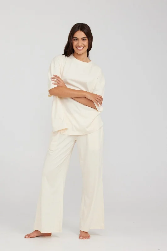 Tapered Leg Women's Wool Blend Trousers for WinterCHARLIE HOLIDAY-everyday pant - ecru Tapered Leg Women's Wool Blend Trousers for WinterCHARLIE HOLIDAY-everyday pant - ecru