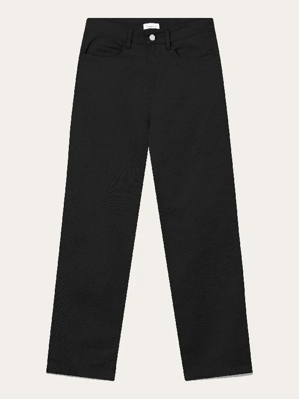 Tapered Leg Women's Wool Blend Trousers for WinterCHLOE barrel high-rise twill 5-pocket pants - Black Jet Tapered Leg Women's Wool Blend Trousers for WinterCHLOE barrel high-rise twill 5-pocket pants - Black Jet