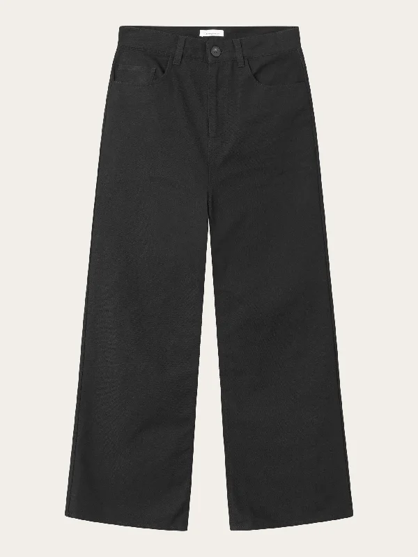 Plus Size Women's Elastic - Waist Culottes in Earth TonesGALE straight mid-rise canvas 5-pocket pants - Black Jet Plus Size Women's Elastic - Waist Culottes in Earth TonesGALE straight mid-rise canvas 5-pocket pants - Black Jet