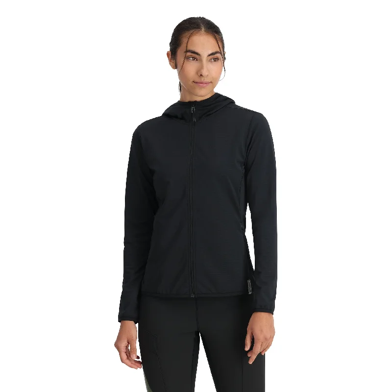 Tapered Leg Women's Wool Blend Trousers for WinterWomens Gridweb Hoodie - Black