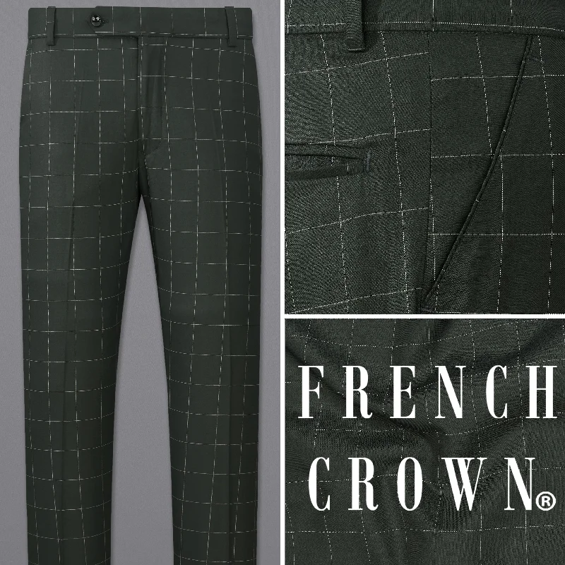Cropped Women's Corduroy Pants in Autumn ColorsMine Shaft Green Windowpane Pant