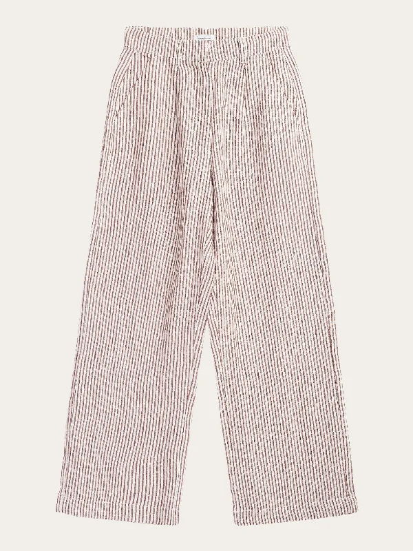 Bell - Bottom Style Women's Denim Pants with Embroidered DetailsPOSEY wide mid-rise striped linen pants - GOTS/Vegan - Brown stripe Bell - Bottom Style Women's Denim Pants with Embroidered DetailsPOSEY wide mid-rise striped linen pants - GOTS/Vegan - Brown stripe