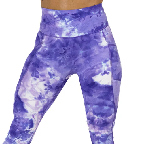 Women's Fleece - Lined Tight Trousers in Dark Blue for Warmth in Cold WeatherDye Hard Leggings | Purple Women's Fleece - Lined Tight Trousers in Dark Blue for Warmth in Cold WeatherDye Hard Leggings | Purple