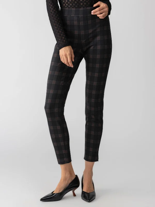 Women's Tight Trousers with Drawstring Waist in Khaki for a Relaxed and Adjustable FitRunway Semi High Rise Legging Garnet Plaid Women's Tight Trousers with Drawstring Waist in Khaki for a Relaxed and Adjustable FitRunway Semi High Rise Legging Garnet Plaid