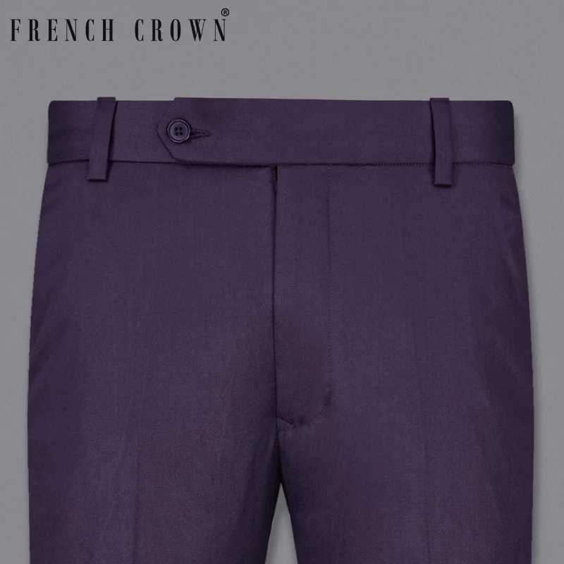 Cigarette Style Women's Printed Linen Blend Pants for Casual DaysTolopea Dark Purple Pant Cigarette Style Women's Printed Linen Blend Pants for Casual DaysTolopea Dark Purple Pant