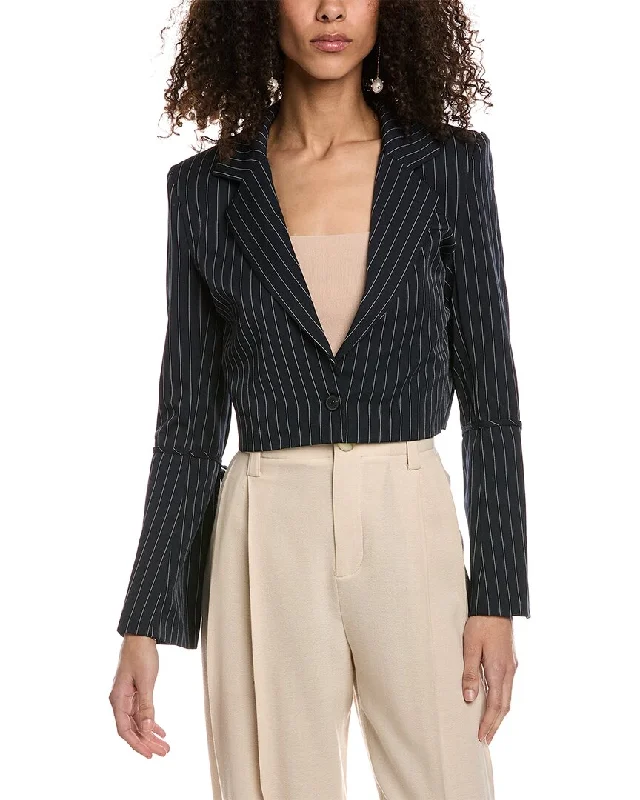 Women's Tailored Stretch Blazers in Navy Blue for Business MeetingsColette Rose Cropped Blazer Women's Tailored Stretch Blazers in Navy Blue for Business MeetingsColette Rose Cropped Blazer