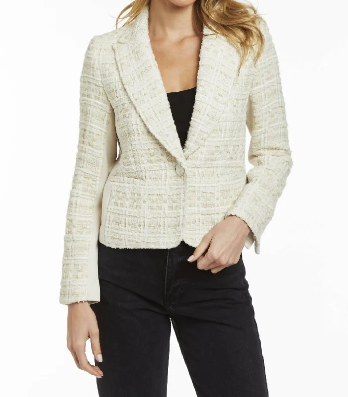 Single - Breasted Women's Corduroy Blazers in Mustard Yellow for an Autumn VibeMilo Jacket In Ivory Single - Breasted Women's Corduroy Blazers in Mustard Yellow for an Autumn VibeMilo Jacket In Ivory
