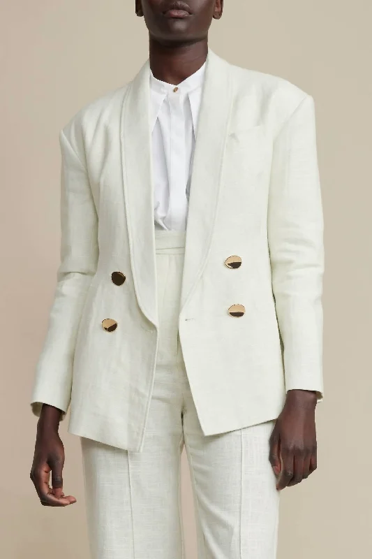 Single - Breasted Women's Linen Blend Blazers in Earth Tones for Casual WearMint Abbotts Blazer In Green Single - Breasted Women's Linen Blend Blazers in Earth Tones for Casual WearMint Abbotts Blazer In Green