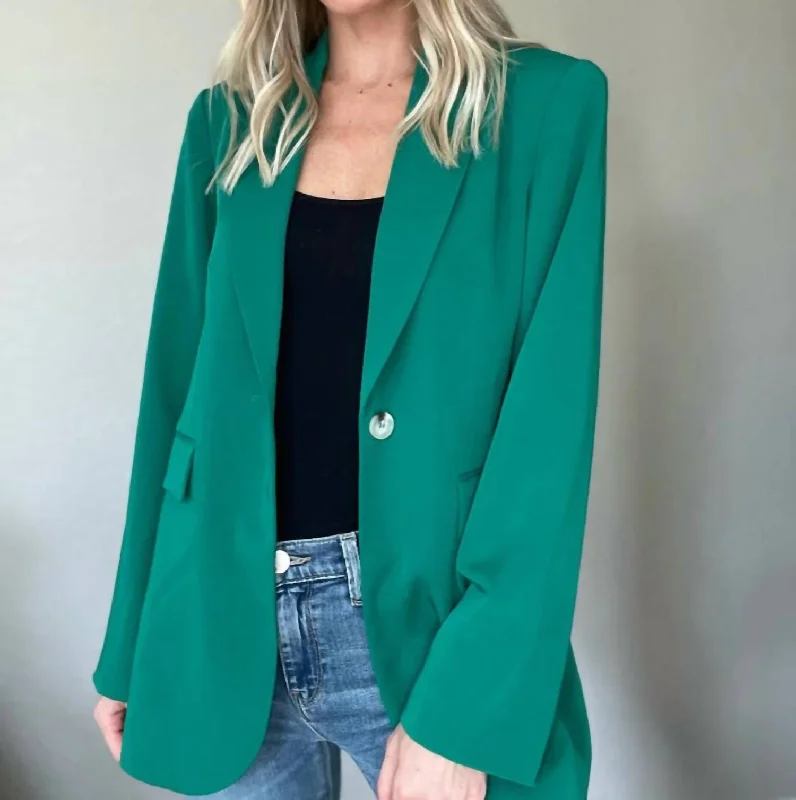 Plus Size Women's Cropped Velvet Blazers in Burgundy for a Night OutParis Boyfriend Blazer In Jade Plus Size Women's Cropped Velvet Blazers in Burgundy for a Night OutParis Boyfriend Blazer In Jade