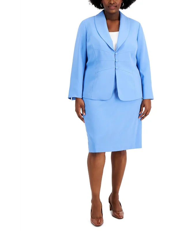 Plus Size Women's Military - Inspired Blazers with Gold Accents for a Bold LookPlus Womens Knit Long Sleeves Suit Jacket Plus Size Women's Military - Inspired Blazers with Gold Accents for a Bold LookPlus Womens Knit Long Sleeves Suit Jacket