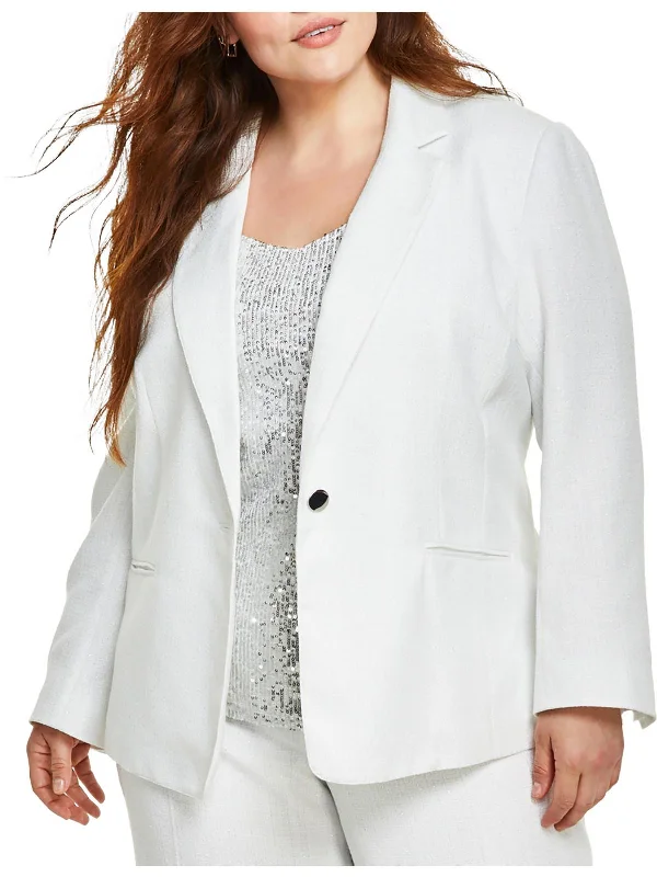 Double - Breasted Women's Polyester Blazers in Bright Colors for a Fun StylePlus Womens Metallic Suit Separate One-Button Blazer Double - Breasted Women's Polyester Blazers in Bright Colors for a Fun StylePlus Womens Metallic Suit Separate One-Button Blazer