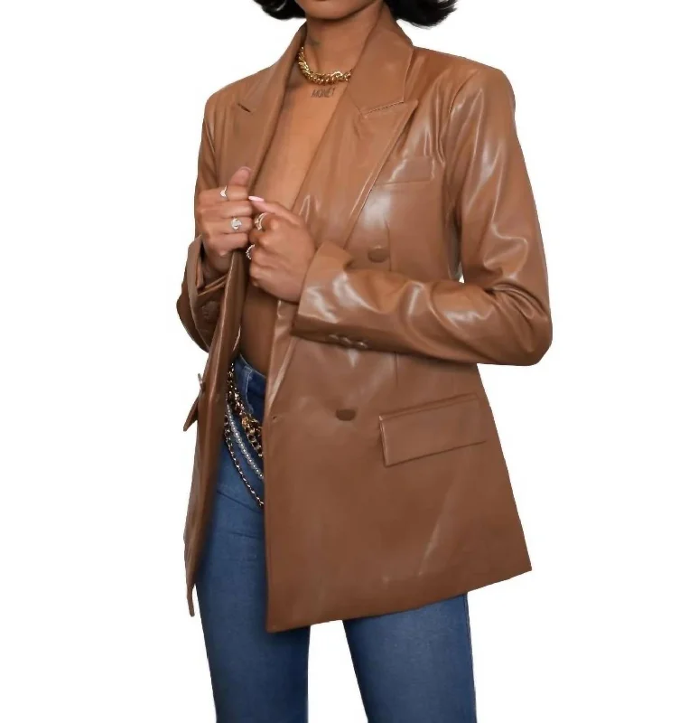 Single - Breasted Women's Corduroy Blazers in Mustard Yellow for an Autumn VibeTailored Double Breasted Blazer In Toffee Single - Breasted Women's Corduroy Blazers in Mustard Yellow for an Autumn VibeTailored Double Breasted Blazer In Toffee