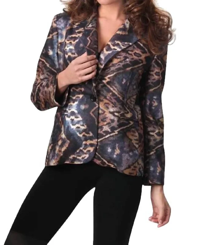 Plus Size Women's Sequin - Embellished Blazers in Silver for a Glamorous PartyTribal Blazer In Black Multi Plus Size Women's Sequin - Embellished Blazers in Silver for a Glamorous PartyTribal Blazer In Black Multi