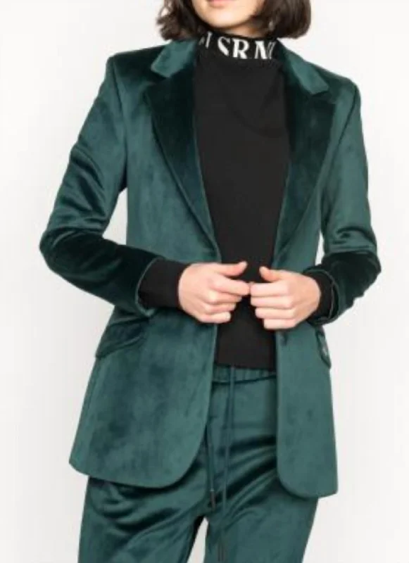 Plus Size Women's Double - Breasted Wool Blazers for Winter Office WearVelvet Blazer In Pine Green Plus Size Women's Double - Breasted Wool Blazers for Winter Office WearVelvet Blazer In Pine Green