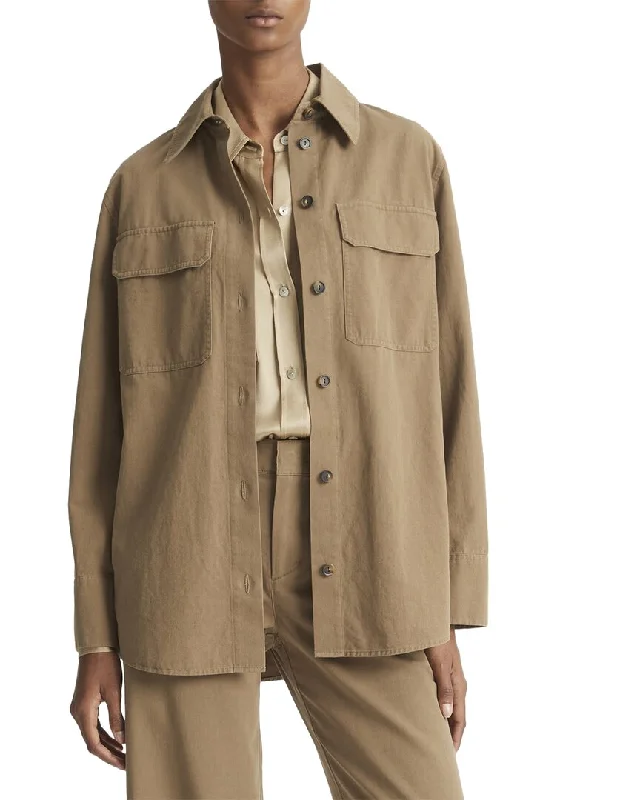 Plus Size Women's Military - Inspired Blazers with Gold Accents for a Bold LookVince Shirt Jacket Plus Size Women's Military - Inspired Blazers with Gold Accents for a Bold LookVince Shirt Jacket