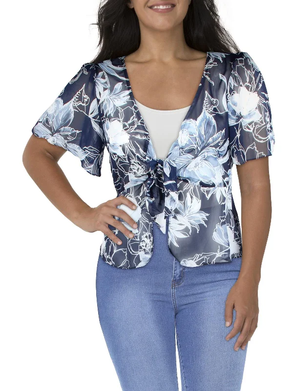 Plus Size Women's Ruffled Blazers in Pink for a Girly and Fashionable LookWomens Chiffon Printed Collarless Blazer Plus Size Women's Ruffled Blazers in Pink for a Girly and Fashionable LookWomens Chiffon Printed Collarless Blazer