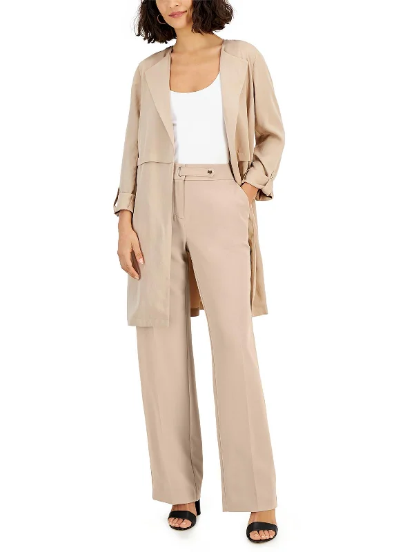 Women's Belted Blazers in Camel Color for a Sophisticated OutfitWomens Solid Knit Open-Front Blazer