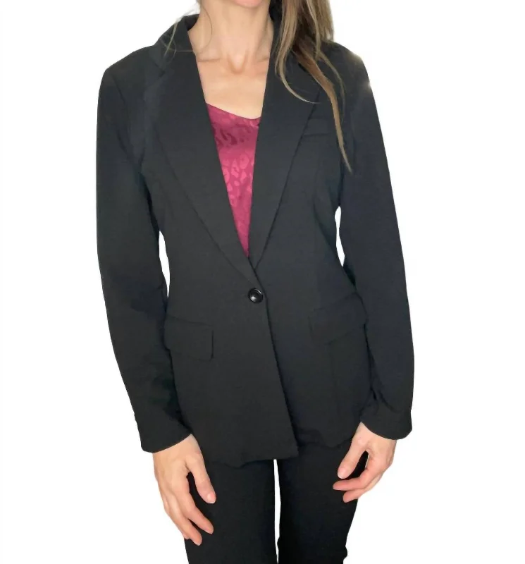 Plus Size Women's Military - Inspired Blazers with Gold Accents for a Bold LookWorking Girl Blazer In Black Plus Size Women's Military - Inspired Blazers with Gold Accents for a Bold LookWorking Girl Blazer In Black