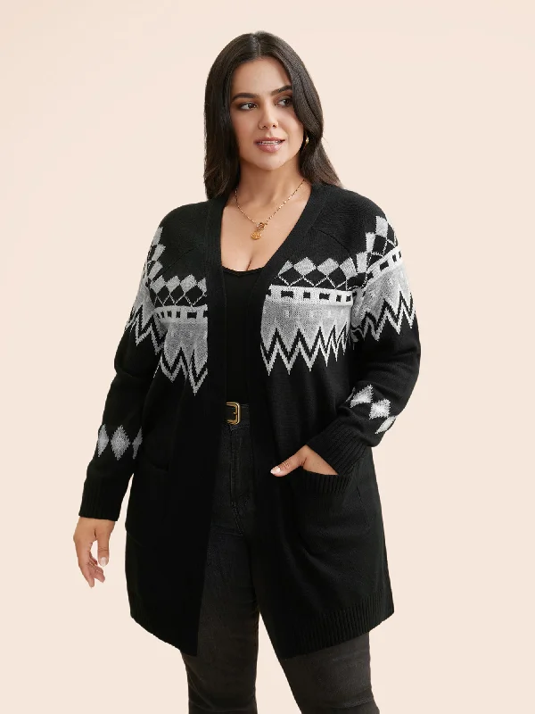 maternity women cardigan for expecting momsBandana Geometric Raglan Sleeve Cardigan