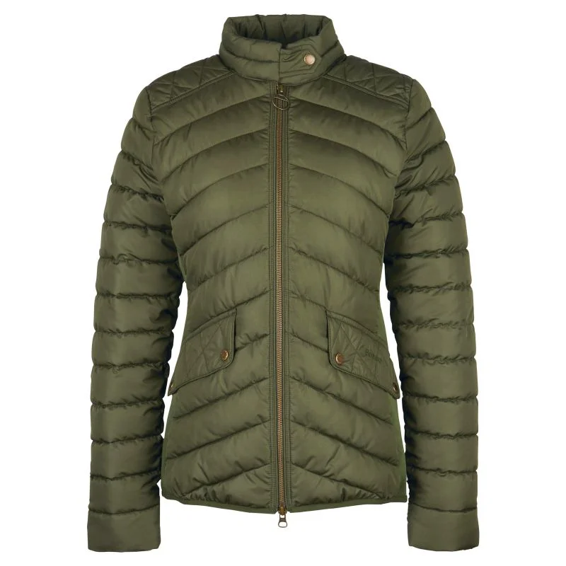 Women's pea coats with brass buttons for a nautical - inspired styleBarbour Stretch Cavalry Ladies Quilt Jacket - Olive/Olive Marl Women's pea coats with brass buttons for a nautical - inspired styleBarbour Stretch Cavalry Ladies Quilt Jacket - Olive/Olive Marl