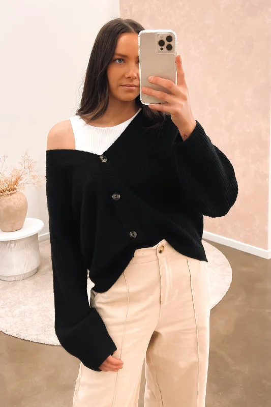 oversized women cardigan for a trendy and cozy lookBelle Knit Cardi Black