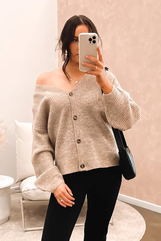 cashmere blend women cardigan for a luxurious feelBelle Knit Cardi Oatmeal