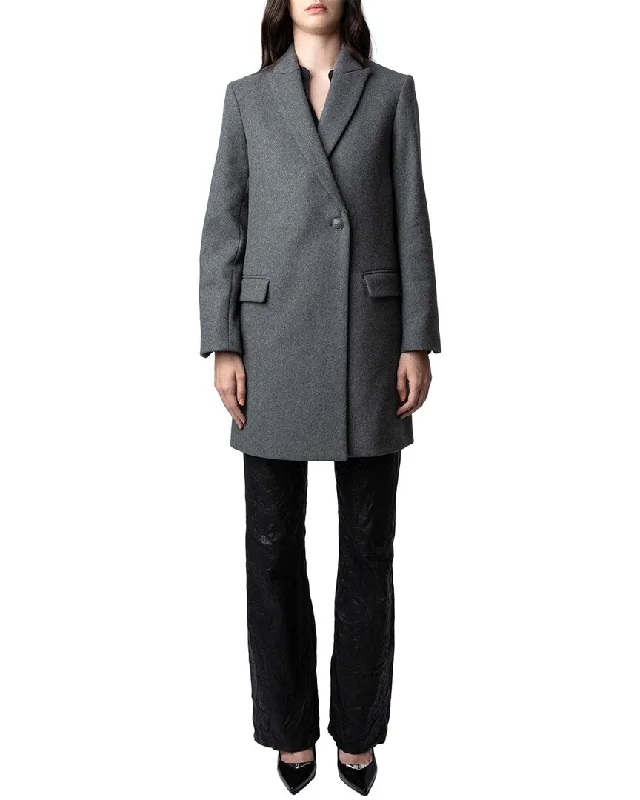 Women's pea coats with brass buttons for a nautical - inspired styleZadig & Voltaire Marco Wool-Blend Coat Women's pea coats with brass buttons for a nautical - inspired styleZadig & Voltaire Marco Wool-Blend Coat