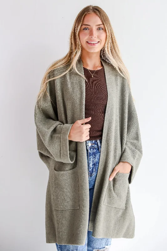 sequin embellished women cardigan for special occasionsCabin Cuteness Olive Oversized Cardigan