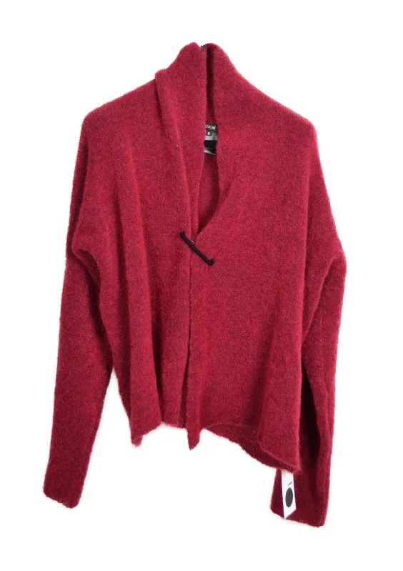 hand knitted women cardigan with artisanal charmCARDIGAN MOHAIR BROSSE