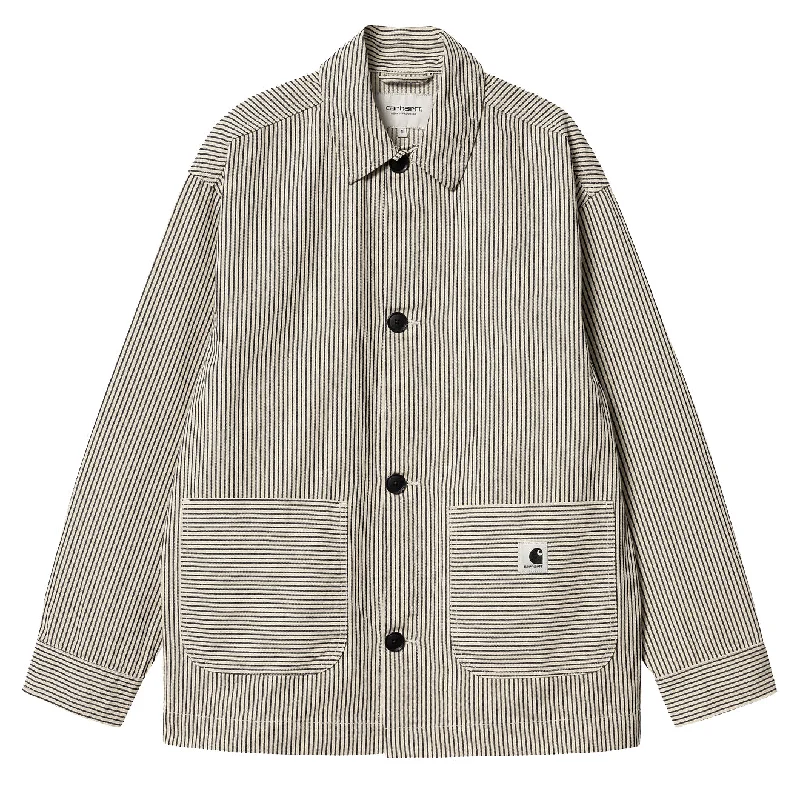 Checkered women's wool coats in a classic pattern for a timeless styleCarhartt WIP Womens Haywood Coat Haywood Stripe Wax/Black Checkered women's wool coats in a classic pattern for a timeless styleCarhartt WIP Womens Haywood Coat Haywood Stripe Wax/Black