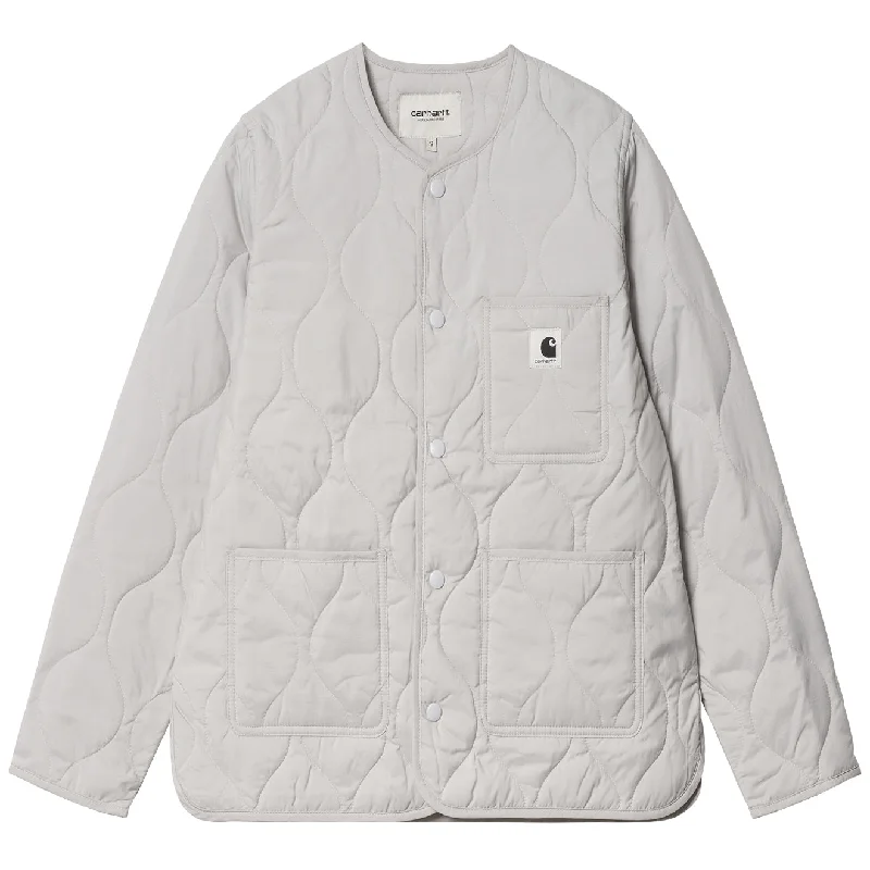 Women's cropped leather coats with silver studs for an edgy lookCarhartt WIP Womens Skyler Liner Jacket Sonic Silver