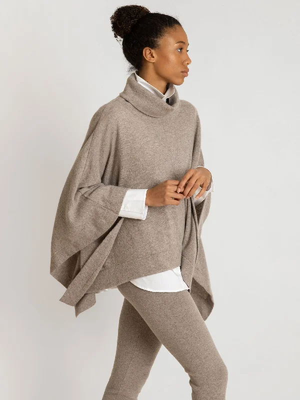 lightweight women cardigan for spring and fallCashmere poncho "Ylva" - toast