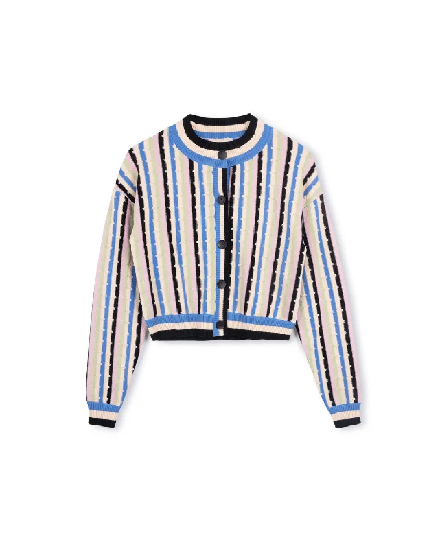 long length women cardigan with side slitsColorful Knit Cardigan