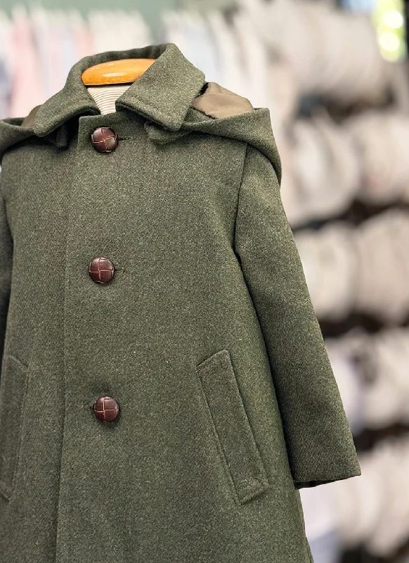 Women's long - sleeve wool coats in a houndstooth pattern for a classic charmLoden