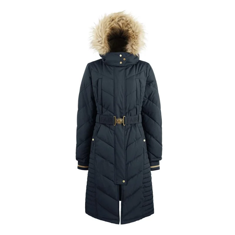 Checkered women's wool coats in a classic pattern for a timeless styleFairfax & Favor Charlotte Padded Ladies Longline Coat - Navy Blue