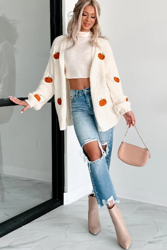sequin embellished women cardigan for special occasionsFirst Signs Of Fall Pumpkin Embroidered Cardigan (Ivory) sequin embellished women cardigan for special occasionsFirst Signs Of Fall Pumpkin Embroidered Cardigan (Ivory)