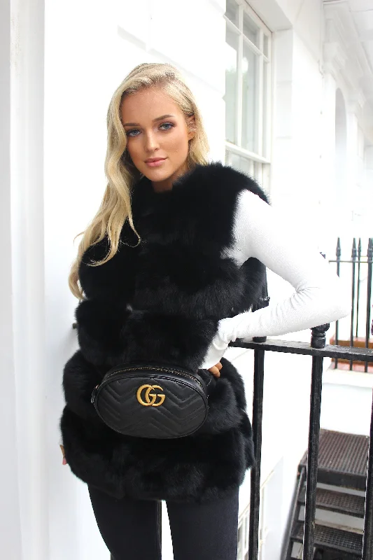 Real Fur Trimmed Headbands​Five Row Fox Gilet