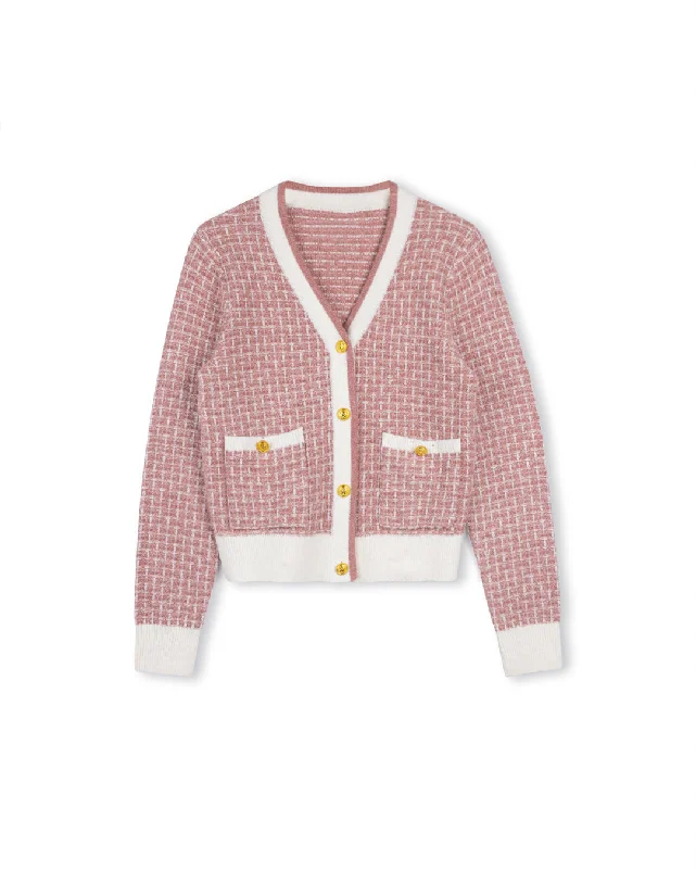 cable knit women cardigan with intricate patternsFuzzy Knit Cardigan
