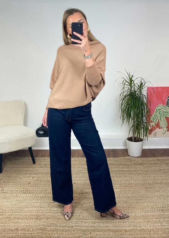 cropped women cardigan to pair with high - waisted jeansGrace Asymmetric Knit Jumper in Camel cropped women cardigan to pair with high - waisted jeansGrace Asymmetric Knit Jumper in Camel