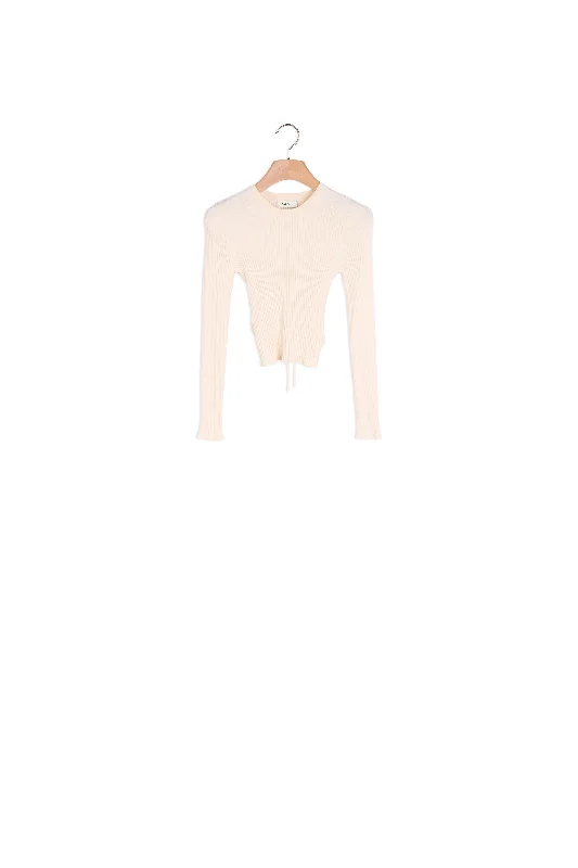 v neck women cardigan to elongate the necklinePull en maille dos nu