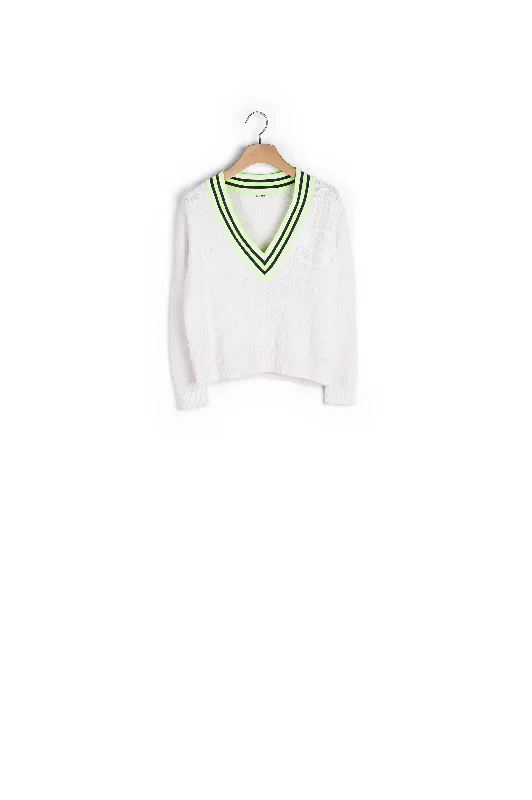 long length women cardigan with side slitsPull à patch S