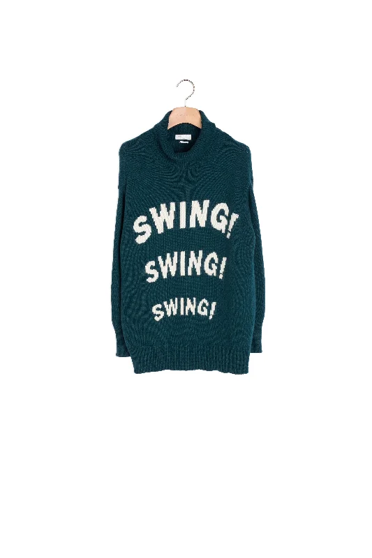 boyfriend style women cardigan for a relaxed fitPull col roulé à message en jacquard boyfriend style women cardigan for a relaxed fitPull col roulé à message en jacquard