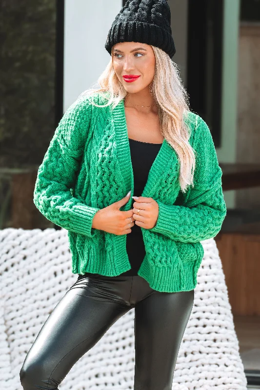 hooded women cardigan for added warmth and styleHoliday Cheer Green Cable Knit Cardigan hooded women cardigan for added warmth and styleHoliday Cheer Green Cable Knit Cardigan