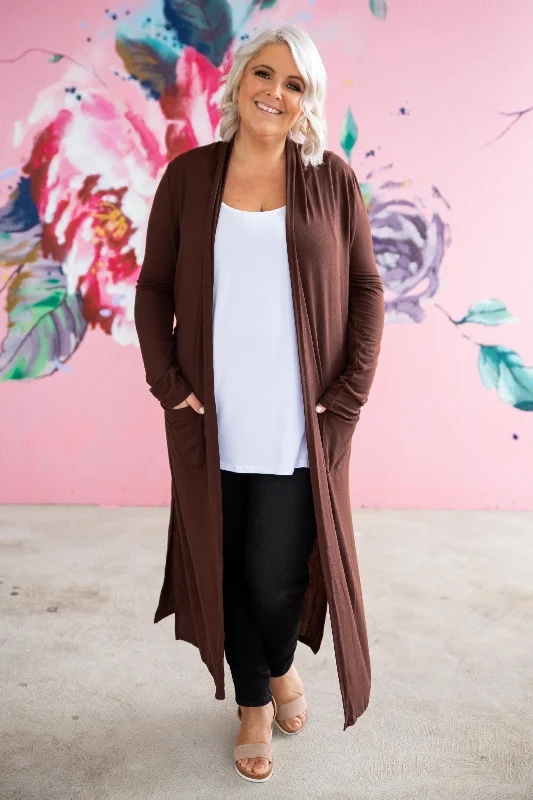 machine washable women cardigan for easy careJane Cardigan in Chocolate