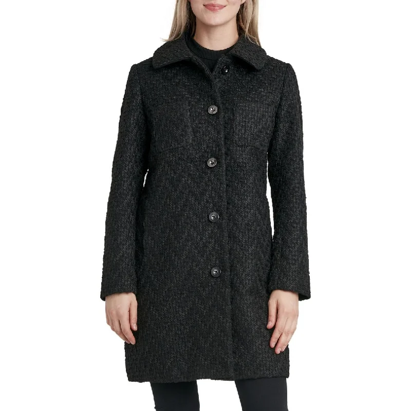 Embroidered women's cotton coats in a bohemian pattern for a unique designLaundry by Shelli Segal Women's Textured Knit Mid-Length Walker Coat Embroidered women's cotton coats in a bohemian pattern for a unique designLaundry by Shelli Segal Women's Textured Knit Mid-Length Walker Coat