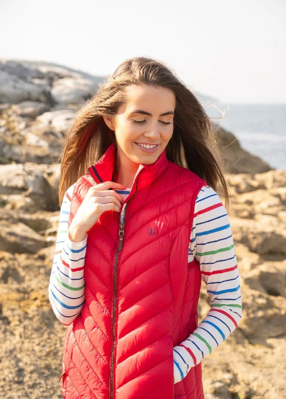 Embroidered women's cotton coats in a bohemian pattern for a unique designLaurel Gilet - Poppy Embroidered women's cotton coats in a bohemian pattern for a unique designLaurel Gilet - Poppy