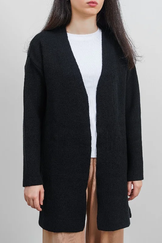 cable knit women cardigan with intricate patternsLONG KNIT CARDIGAN