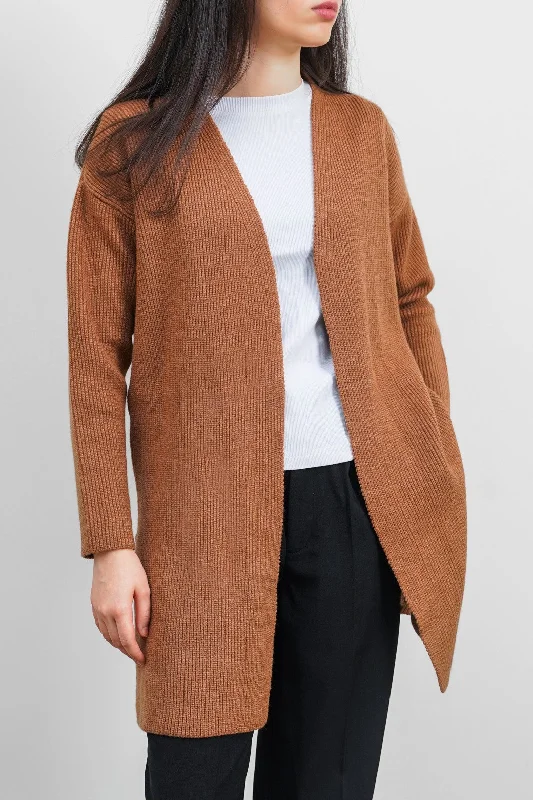 cropped women cardigan to pair with high - waisted jeansLONG KNIT CARDIGAN