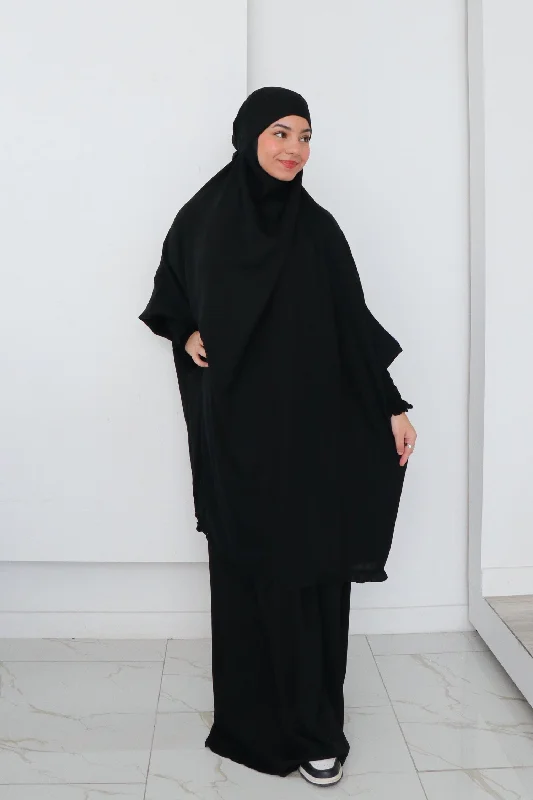 machine washable women cardigan for easy careMadina Two Piece Jilbab/ Prayer set - Black machine washable women cardigan for easy careMadina Two Piece Jilbab/ Prayer set - Black